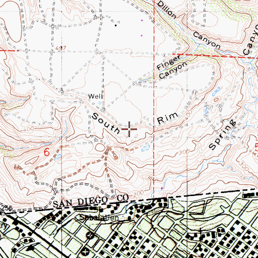 Topographic Map of South Rim, CA