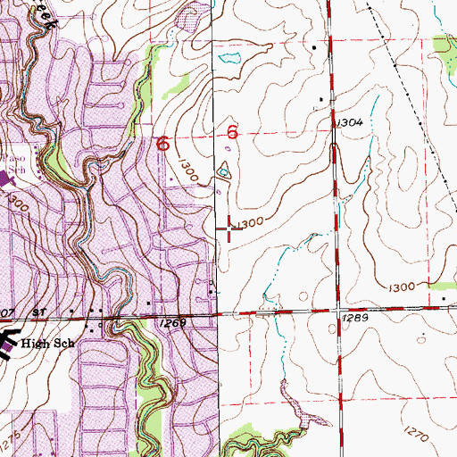 Topographic Map of Tanglewood Elementary School, KS