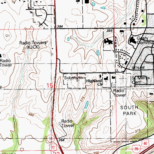 Topographic Map of Eisenhower Elementary School, KS