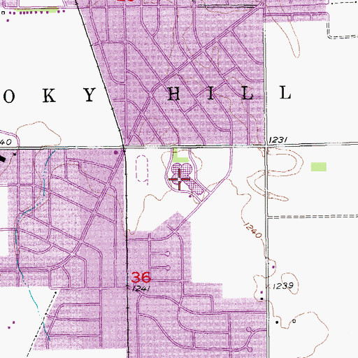 Topographic Map of Salina High South School, KS