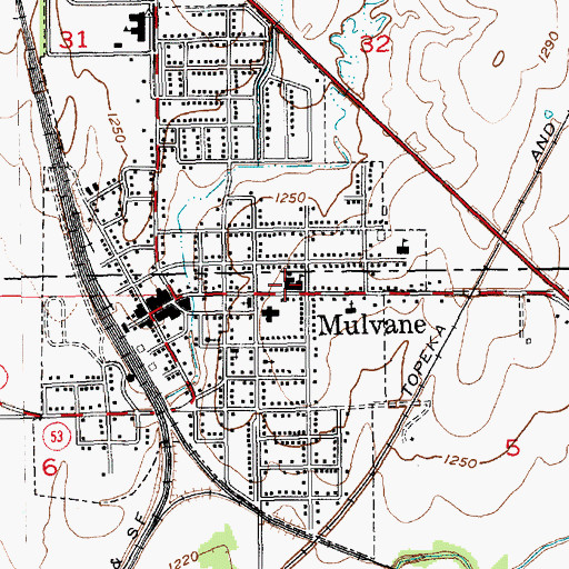 Topographic Map of Mulvane Academy Charter School, KS
