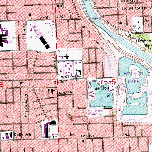 Topographic Map of Wichita Adventist Junior Academy, KS