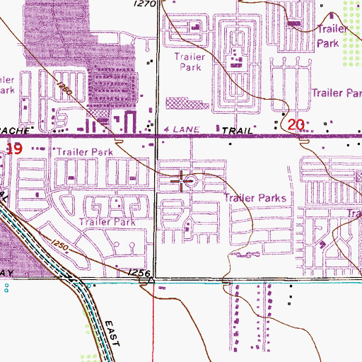 Topographic Map of Palm Gardens Mobile Home Manor, AZ