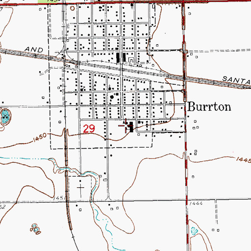 Topographic Map of Burrton Elementary School, KS
