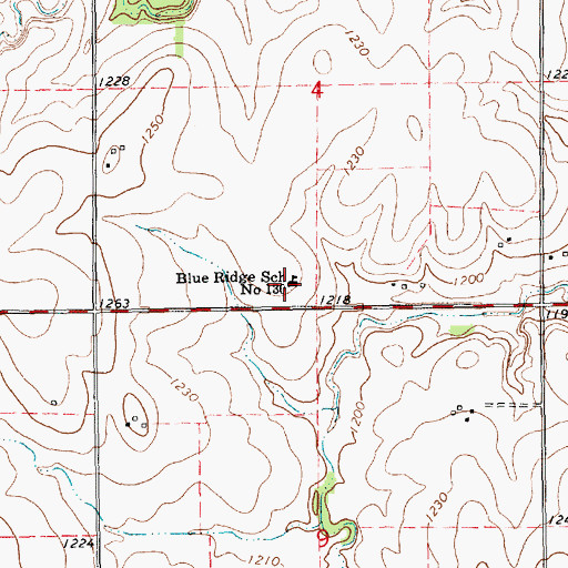 Topographic Map of Blue Ridge Elementary School, KS