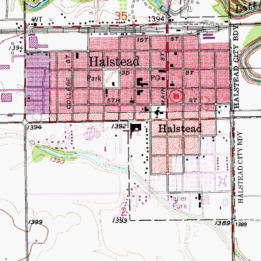 Topographic Map of Halstead Middle School, KS