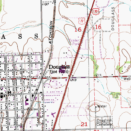 Topographic Map of Marvin Sisk Middle School, KS