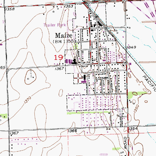 Topographic Map of Vermillion Elementary School, KS