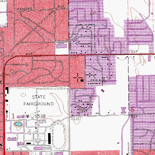 Topographic Map of Holy Cross Catholic School, KS