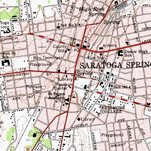 Topographic Map of Congress Park Centre Shopping Center, NY