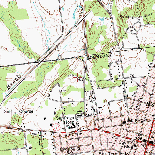 Topographic Map of Birch Run, NY