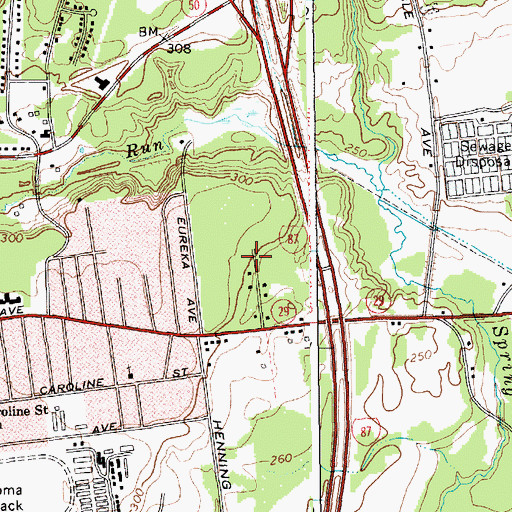 Topographic Map of Lakewood Estates, NY