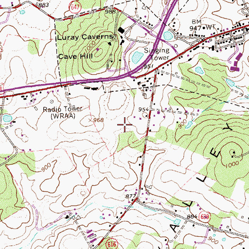 Topographic Map of New Luray High School, VA