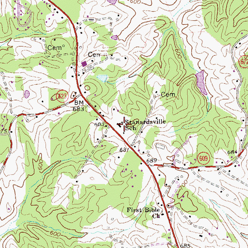 Topographic Map of Greene County Technical Education Center, VA