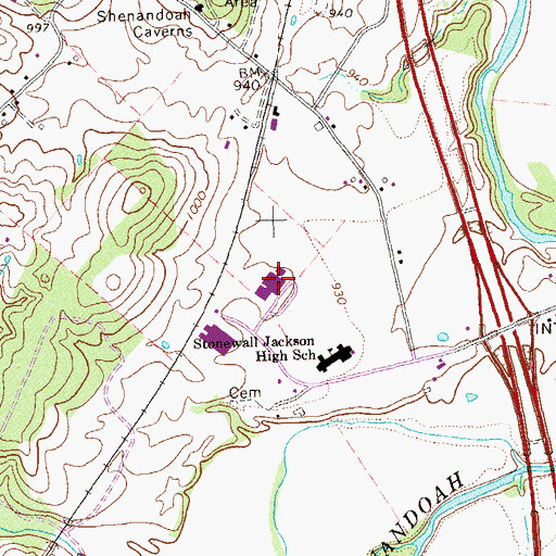 Topographic Map of Ashby Lee Elementary School, VA
