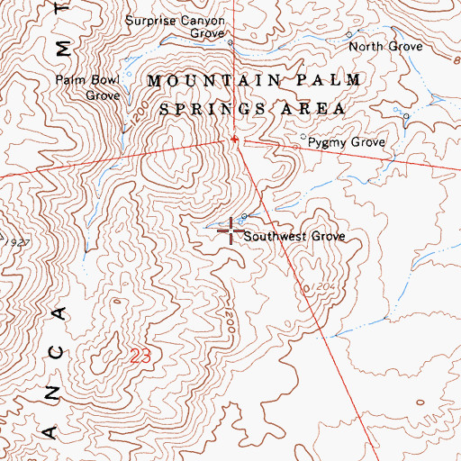 Topographic Map of Southwest Grove, CA