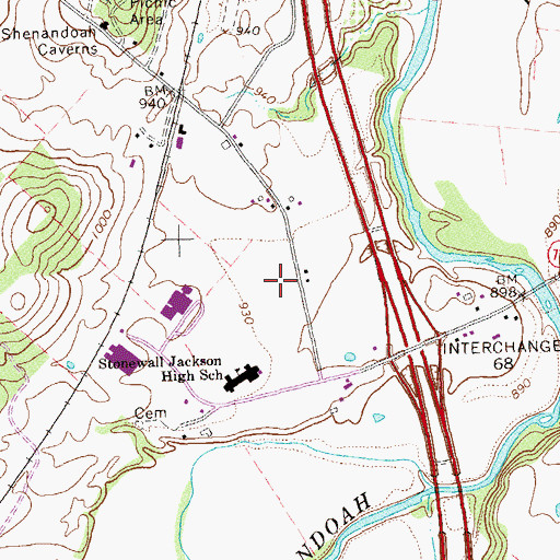 Topographic Map of North Fork Middle School, VA