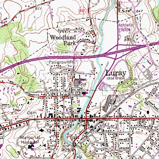 Topographic Map of Lord Fairfax Community College, VA