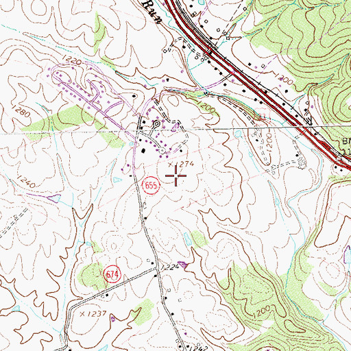 Topographic Map of Peak View Elementary School, VA