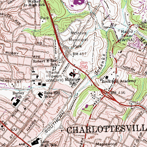 Topographic Map of The Covenant School - Lower Campus, VA