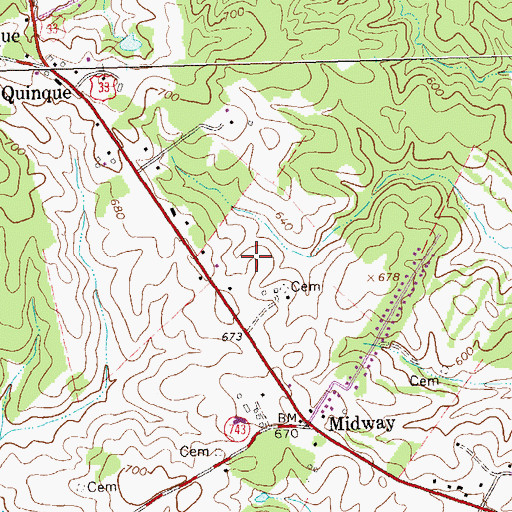 Topographic Map of Ruckersville Elementary School, VA