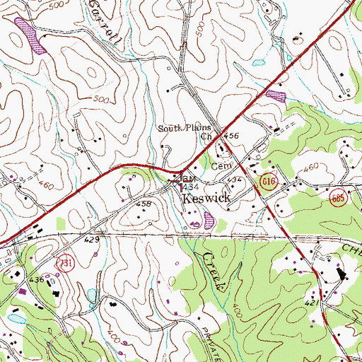 Topographic Map of Little Keswick School, VA