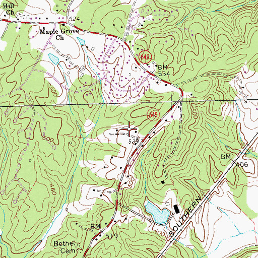 Topographic Map of Baker - Butler Elementary School, VA
