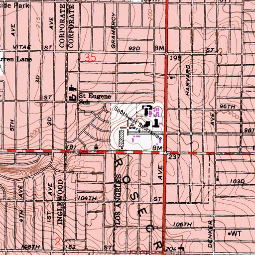 Topographic Map of Jesse Owens County Park, CA