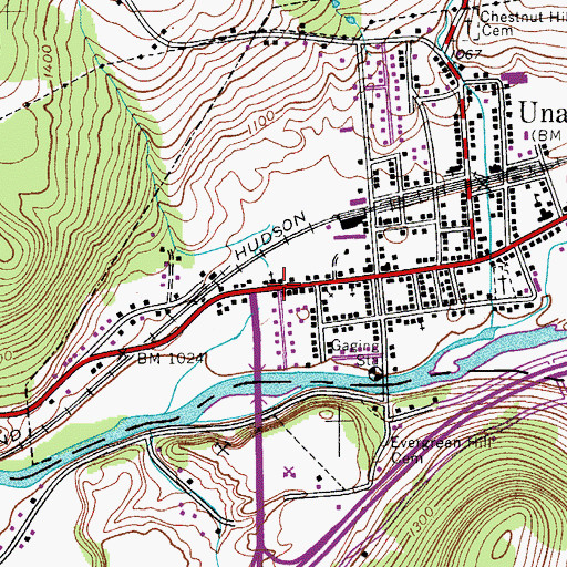 Topographic Map of Saint Ambrose Roman Catholic Church, NY