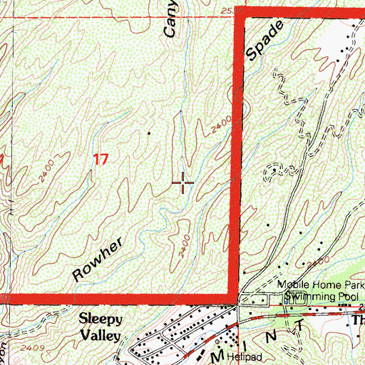 Topographic Map of Spade Canyon, CA