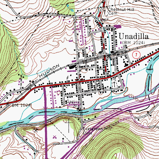 Topographic Map of S S North Fire Company Number 1, NY