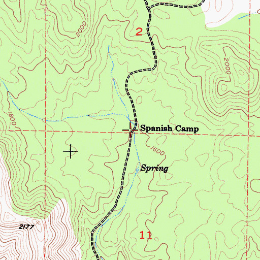 Topographic Map of Spanish Camp, CA