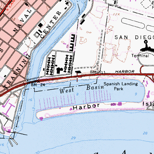 Topographic Map of Spanish Landing Park, CA