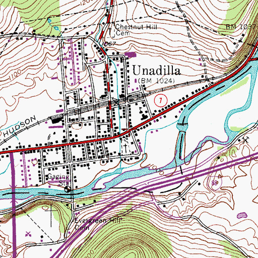 Topographic Map of Hotel Bishop (historical), NY