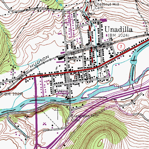 Topographic Map of Unadilla House, NY