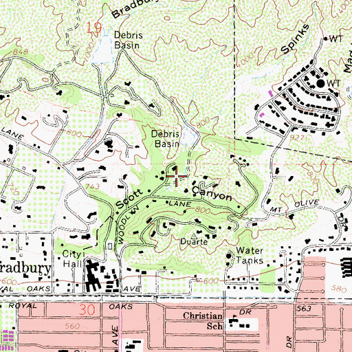 Topographic Map of Spinks Canyon, CA