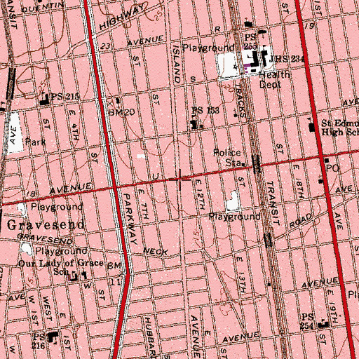 Topographic Map of Mayfair Theatre (historical), NY