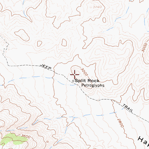 Topographic Map of Split Rock, CA