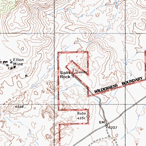 Topographic Map of Split Rock, CA