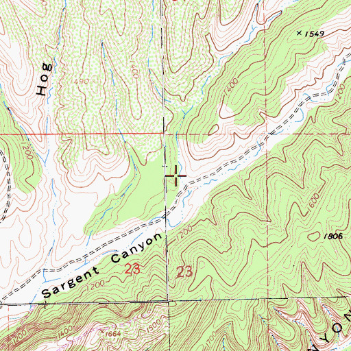 Topographic Map of Splitrock Canyon, CA