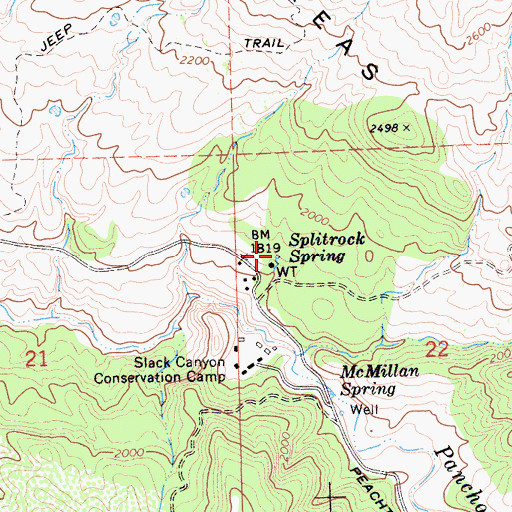 Topographic Map of Splitrock Spring, CA