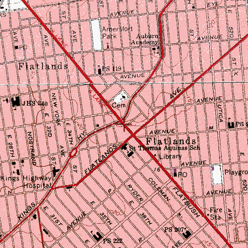Topographic Map of Marine Theater (historical), NY