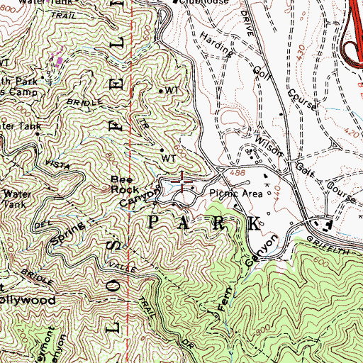 Topographic Map of Spring Canyon, CA