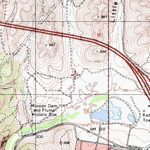 Topographic Map of Spring Canyon, CA