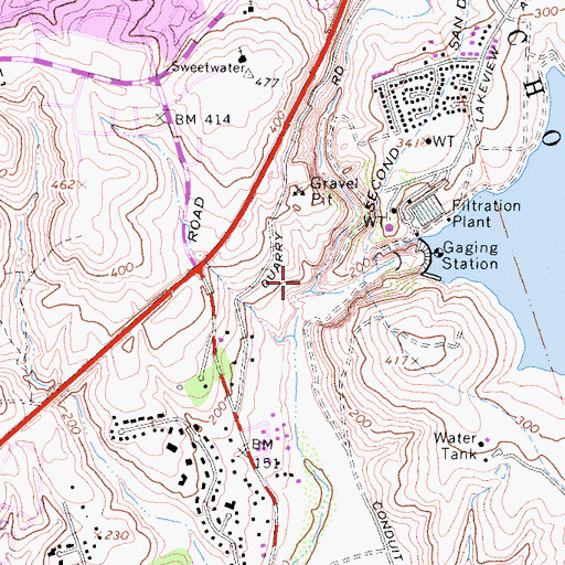 Topographic Map of Spring Valley, CA