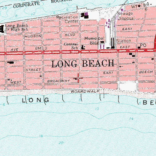 Topographic Map of Saint James Episcopal Church, NY