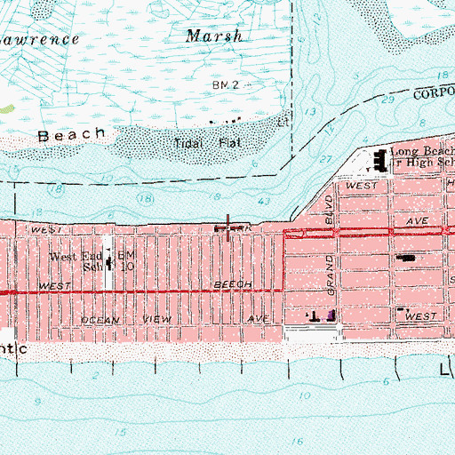 Topographic Map of People's Church of Long Beach, NY