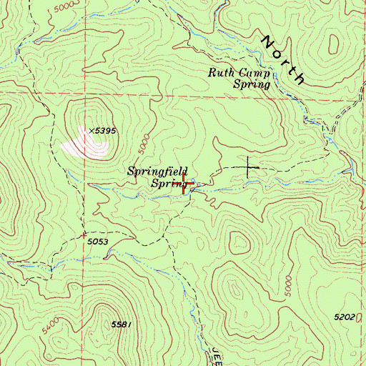 Topographic Map of Springfield Spring, CA