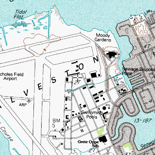 Topographic Map of Lone Star Flight Museum, TX