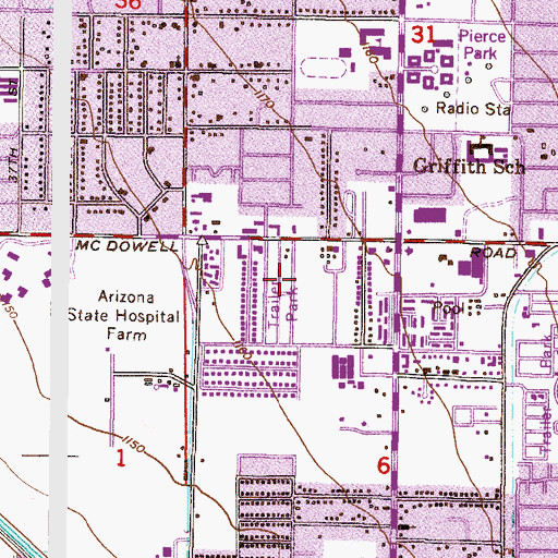 Topographic Map of Palo Verde Mobile Manor, AZ